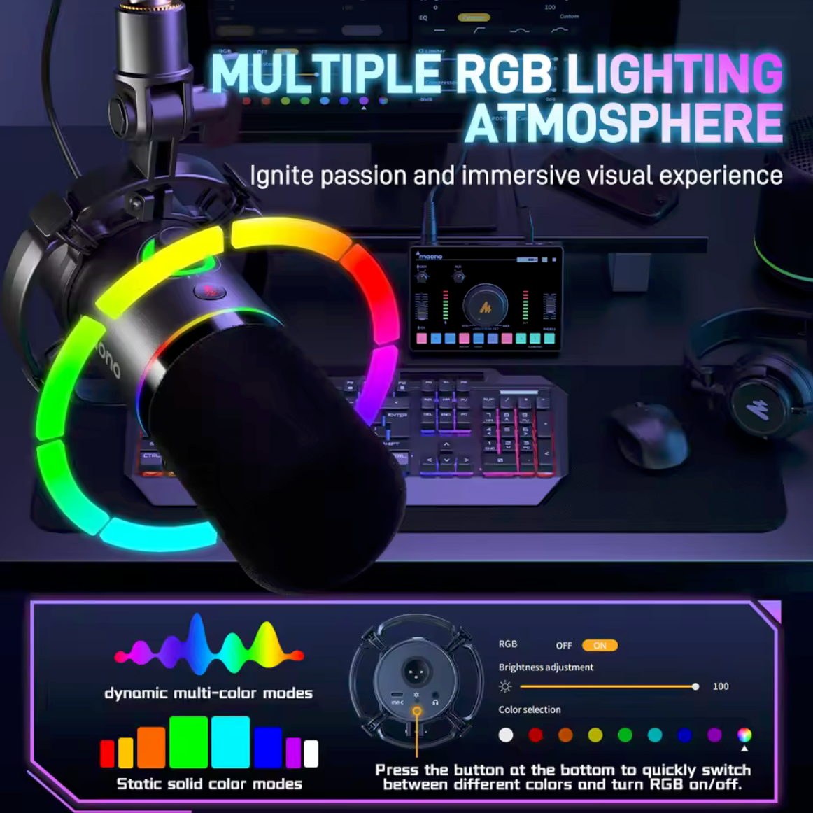 Maono PD200X Micrófono Dinámico XLR/USB