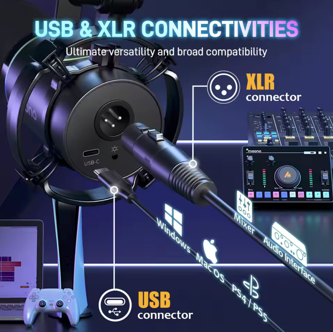 Maono PD200X Micrófono Dinámico XLR/USB