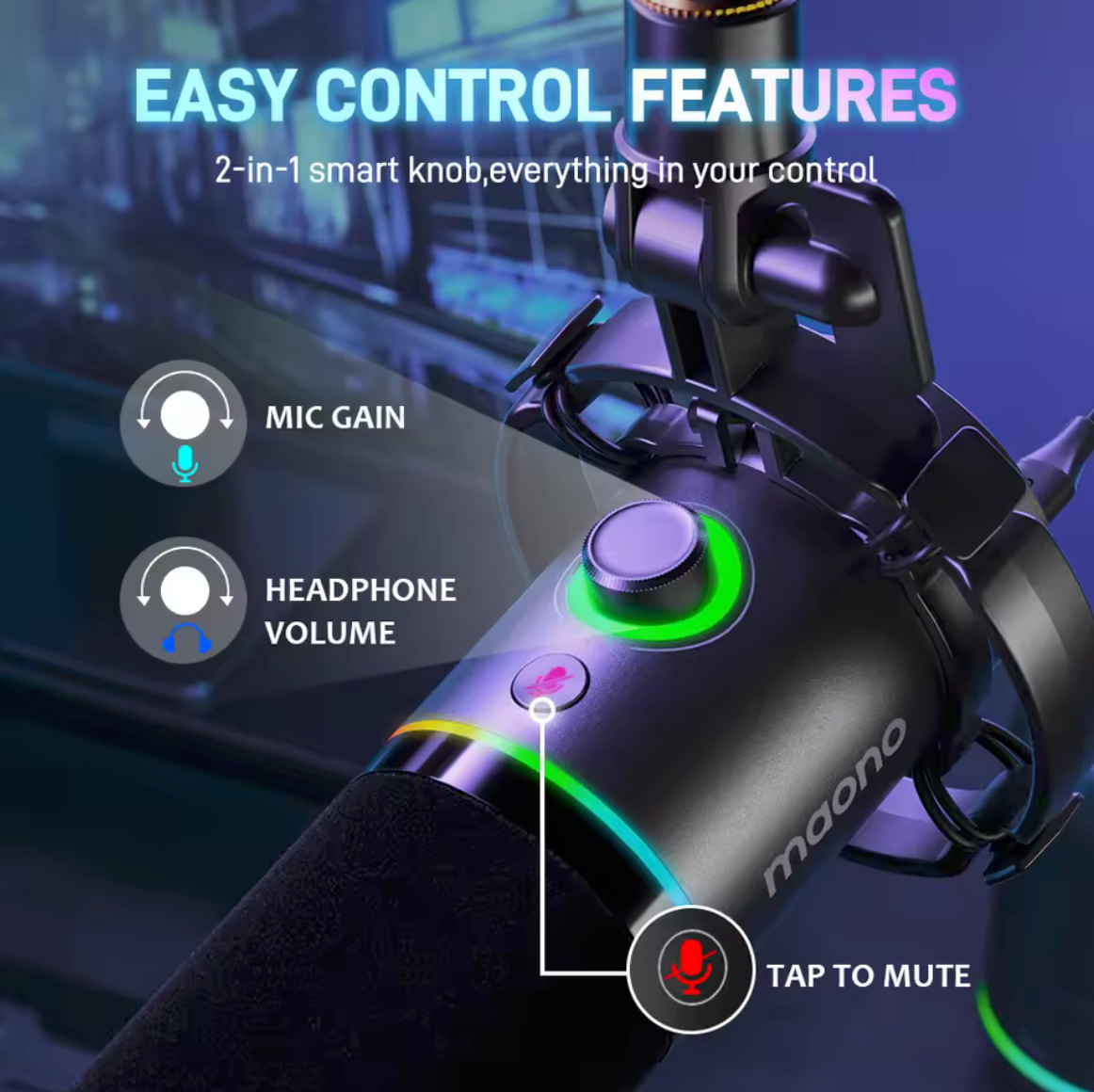 Maono PD200X Micrófono Dinámico XLR/USB